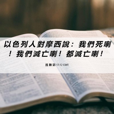 Picture 06 - 民 數 記 17:12 CUVT - 以 色 列 人 對 摩 西 說 ： 我 們 死 - Bible Verse Picture