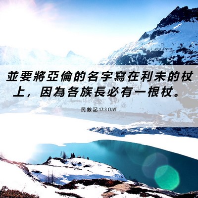 Picture 06 - 民 數 記 17:3 CUVT - 並 要 將 亞 倫 的 名 字 寫 在 利 未 - Bible Verse Picture