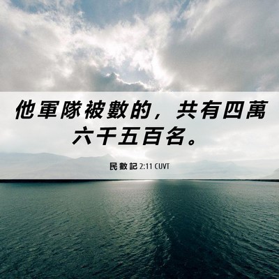 Picture 06 - 民 數 記 2:11 CUVT - 他 軍 隊 被 數 的 ， 共 有 四 萬 六 - Bible Verse Picture