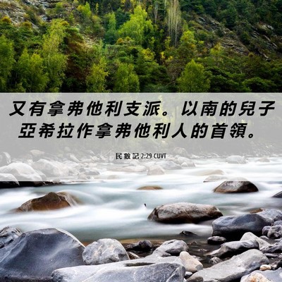 Picture 06 - 民 數 記 2:29 CUVT - 又 有 拿 弗 他 利 支 派 。 以 南 的 - Bible Verse Picture