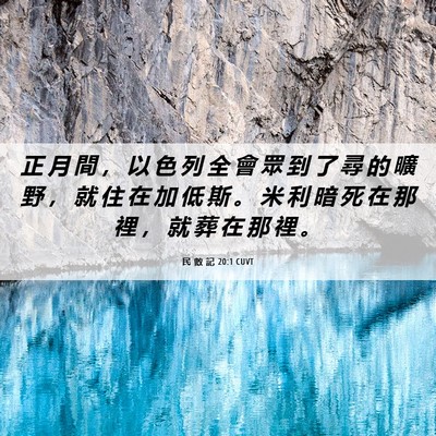 Picture 06 - 民 數 記 20:1 CUVT - 正 月 間 ， 以 色 列 全 會 眾 到 了 - Bible Verse Picture
