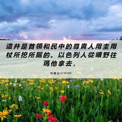 Picture 06 - 民 數 記 21:18 CUVT - 這 井 是 首 領 和 民 中 的 尊 貴 人 - Bible Verse Picture