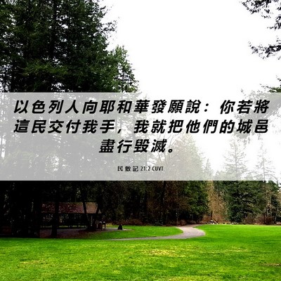 Picture 06 - 民 數 記 21:2 CUVT - 以 色 列 人 向 耶 和 華 發 願 說 ： - Bible Verse Picture
