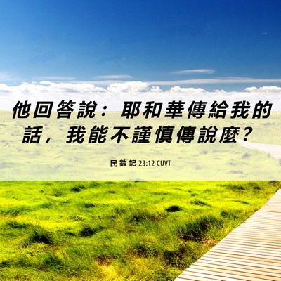 Picture 06 - 民 數 記 23:12 CUVT - 他 回 答 說 ： 耶 和 華 傳 給 我 的 - Bible Verse Picture