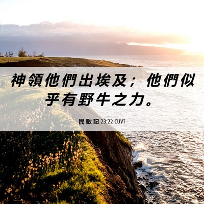 Picture 06 - 民 數 記 23:22 CUVT - 神 領 他 們 出 埃 及 ； 他 們 似 乎 - Bible Verse Picture