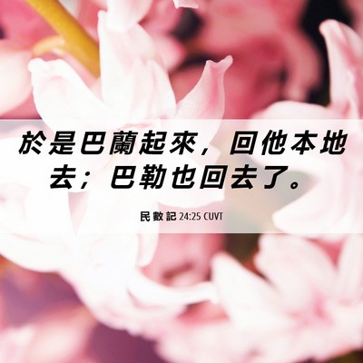 Picture 06 - 民 數 記 24:25 CUVT - 於 是 巴 蘭 起 來 ， 回 他 本 地 去 - Bible Verse Picture