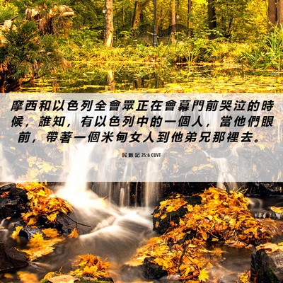 Picture 06 - 民 數 記 25:6 CUVT - 摩 西 和 以 色 列 全 會 眾 正 在 會 - Bible Verse Picture