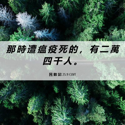 Picture 06 - 民 數 記 25:9 CUVT - 那 時 遭 瘟 疫 死 的 ， 有 二 萬 四 - Bible Verse Picture