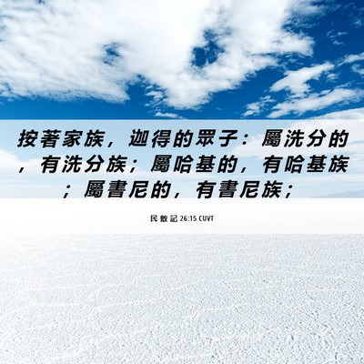 Picture 06 - 民 數 記 26:15 CUVT - 按 著 家 族 ， 迦 得 的 眾 子 ： 屬 - Bible Verse Picture