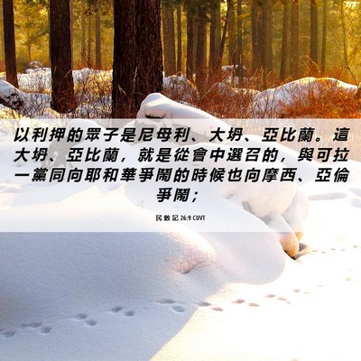 Picture 06 - 民 數 記 26:9 CUVT - 以 利 押 的 眾 子 是 尼 母 利 、 大 - Bible Verse Picture