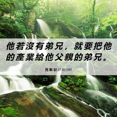Picture 06 - 民 數 記 27:10 CUVT - 他 若 沒 有 弟 兄 ， 就 要 把 他 的 - Bible Verse Picture