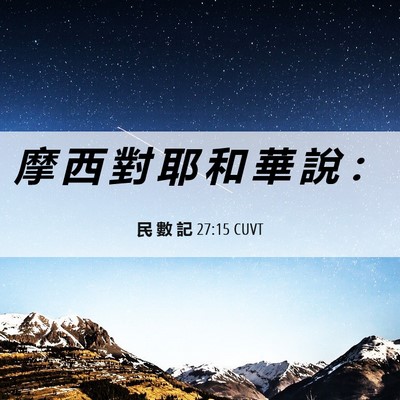 Picture 06 - 民 數 記 27:15 CUVT - 摩 西 對 耶 和 華 說 - Bible Verse Picture