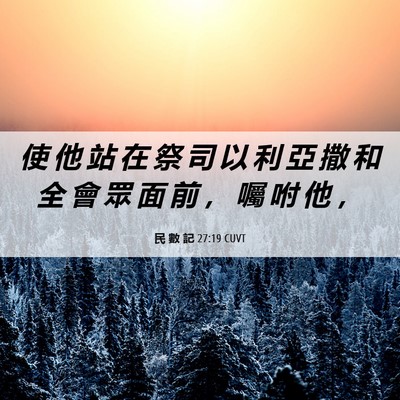 Picture 06 - 民 數 記 27:19 CUVT - 使 他 站 在 祭 司 以 利 亞 撒 和 全 - Bible Verse Picture
