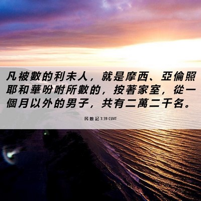 Picture 06 - 民 數 記 3:39 CUVT - 凡 被 數 的 利 未 人 ， 就 是 摩 西 - Bible Verse Picture