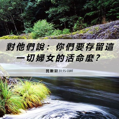 Picture 06 - 民 數 記 31:15 CUVT - 對 他 們 說 ： 你 們 要 存 留 這 一 - Bible Verse Picture