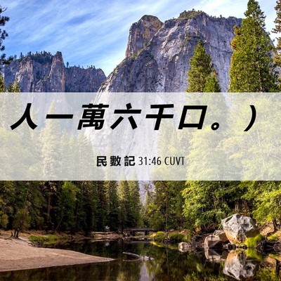 Picture 06 - 民 數 記 31:46 CUVT - 人 一 萬 六 千 口 。 - Bible Verse Picture
