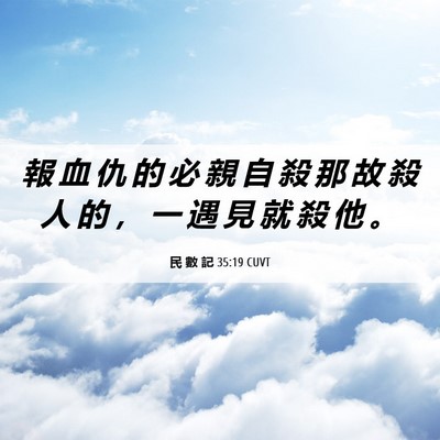 Picture 06 - 民 數 記 35:19 CUVT - 報 血 仇 的 必 親 自 殺 那 故 殺 人 - Bible Verse Picture