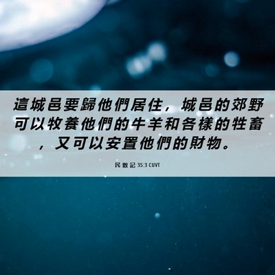 Picture 06 - 民 數 記 35:3 CUVT - 這 城 邑 要 歸 他 們 居 住 ， 城 邑 - Bible Verse Picture