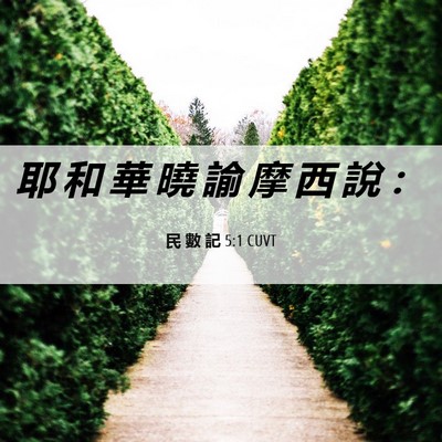 Picture 06 - 民 數 記 5:1 CUVT - 耶 和 華 曉 諭 摩 西 說 - Bible Verse Picture