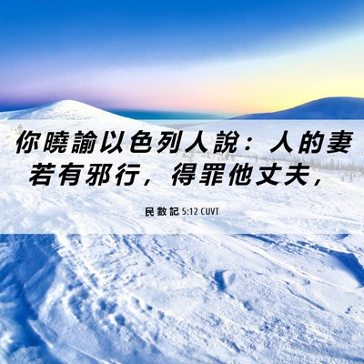 Picture 06 - 民 數 記 5:12 CUVT - 你 曉 諭 以 色 列 人 說 ： 人 的 妻 - Bible Verse Picture