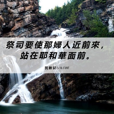 Picture 06 - 民 數 記 5:16 CUVT - 祭 司 要 使 那 婦 人 近 前 來 ， 站 - Bible Verse Picture