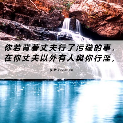 Picture 06 - 民 數 記 5:20 CUVT - 你 若 背 著 丈 夫 行 了 污 穢 的 事 - Bible Verse Picture