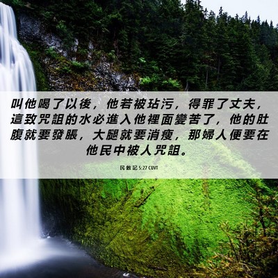 Picture 06 - 民 數 記 5:27 CUVT - 叫 他 喝 了 以 後 ， 他 若 被 玷 污 - Bible Verse Picture