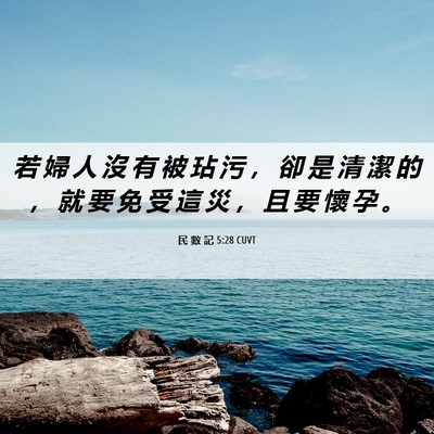 Picture 06 - 民 數 記 5:28 CUVT - 若 婦 人 沒 有 被 玷 污 ， 卻 是 清 - Bible Verse Picture