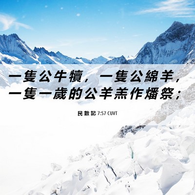 Picture 06 - 民 數 記 7:57 CUVT - 一 隻 公 牛 犢 ， 一 隻 公 綿 羊 ， - Bible Verse Picture