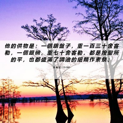 Picture 06 - 民 數 記 7:73 CUVT - 他 的 供 物 是 ： 一 個 銀 盤 子 ， - Bible Verse Picture