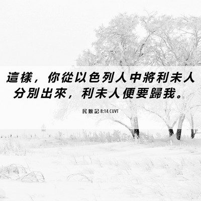 Picture 06 - 民 數 記 8:14 CUVT - 這 樣 ， 你 從 以 色 列 人 中 將 利 - Bible Verse Picture