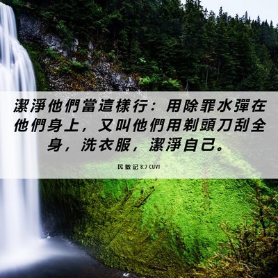 Picture 06 - 民 數 記 8:7 CUVT - 潔 淨 他 們 當 這 樣 行 ： 用 除 罪 - Bible Verse Picture