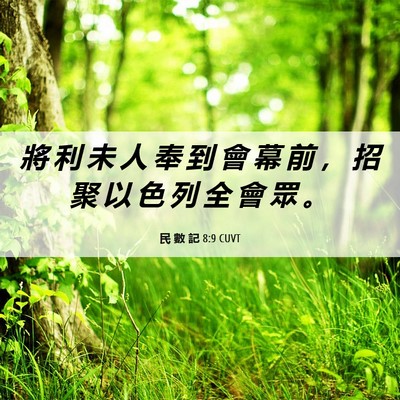 Picture 06 - 民 數 記 8:9 CUVT - 將 利 未 人 奉 到 會 幕 前 ， 招 聚 - Bible Verse Picture