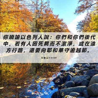Picture 06 - 民 數 記 9:10 CUVT - 你 曉 諭 以 色 列 人 說 ： 你 們 和 - Bible Verse Picture