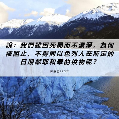Picture 06 - 民 數 記 9:7 CUVT - 說 ： 我 們 雖 因 死 屍 而 不 潔 淨 - Bible Verse Picture