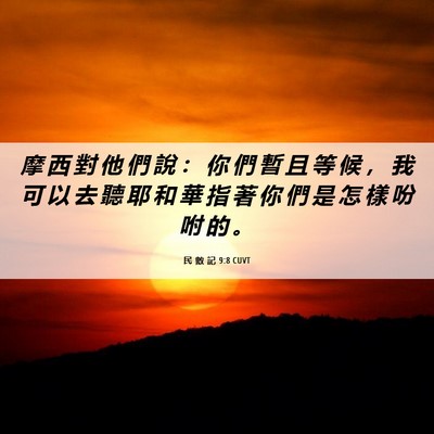 Picture 06 - 民 數 記 9:8 CUVT - 摩 西 對 他 們 說 ： 你 們 暫 且 等 - Bible Verse Picture