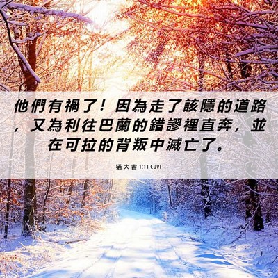 Picture 06 - 猶 大 書 1:11 CUVT - 他 們 有 禍 了 ！ 因 為 走 了 該 隱 - Bible Verse Picture