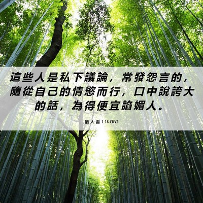 Picture 06 - 猶 大 書 1:16 CUVT - 這 些 人 是 私 下 議 論 ， 常 發 怨 - Bible Verse Picture