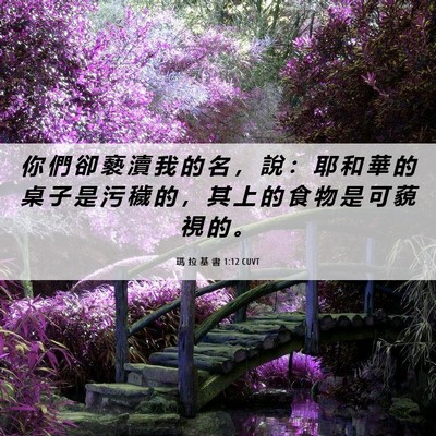 Picture 06 - 瑪 拉 基 書 1:12 CUVT - 你 們 卻 褻 瀆 我 的 名 ， 說 ： 耶 - Bible Verse Picture