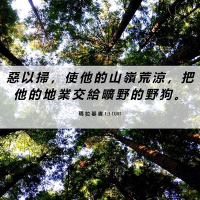 Picture 06 - 瑪 拉 基 書 1:3 CUVT - 惡 以 掃 ， 使 他 的 山 嶺 荒 涼 ， - Bible Verse Picture