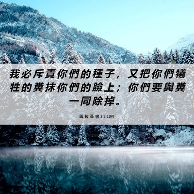 Picture 06 - 瑪 拉 基 書 2:3 CUVT - 我 必 斥 責 你 們 的 種 子 ， 又 把 - Bible Verse Picture