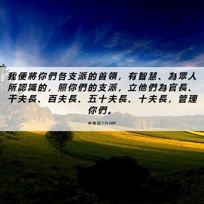 Picture 06 - 申 命 記 1:15 CUVT - 我 便 將 你 們 各 支 派 的 首 領 ， - Bible Verse Picture