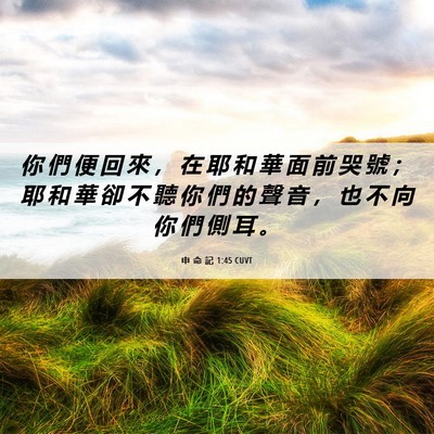 Picture 06 - 申 命 記 1:45 CUVT - 你 們 便 回 來 ， 在 耶 和 華 面 前 - Bible Verse Picture