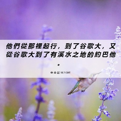 Picture 06 - 申 命 記 10:7 CUVT - 他 們 從 那 裡 起 行 ， 到 了 谷 歌 - Bible Verse Picture