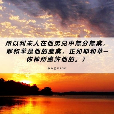 Picture 06 - 申 命 記 10:9 CUVT - 所 以 利 未 人 在 他 弟 兄 中 無 分 - Bible Verse Picture