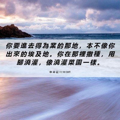 Picture 06 - 申 命 記 11:10 CUVT - 你 要 進 去 得 為 業 的 那 地 ， 本 - Bible Verse Picture