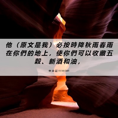 Picture 06 - 申 命 記 11:14 CUVT - 他 （ 原 文 是 我 ） 必 按 時 降 秋 - Bible Verse Picture