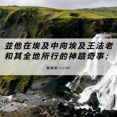 Picture 06 - 申 命 記 11:3 CUVT - 並 他 在 埃 及 中 向 埃 及 王 法 老 - Bible Verse Picture