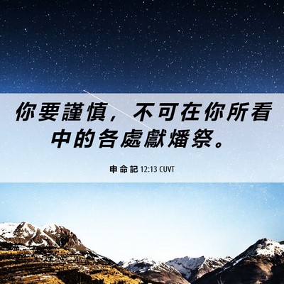 Picture 06 - 申 命 記 12:13 CUVT - 你 要 謹 慎 ， 不 可 在 你 所 看 中 - Bible Verse Picture