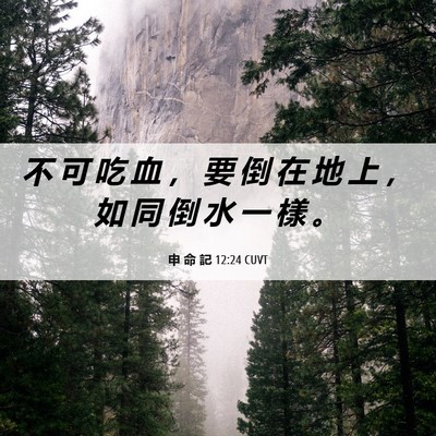 Picture 06 - 申 命 記 12:24 CUVT - 不 可 吃 血 ， 要 倒 在 地 上 ， 如 - Bible Verse Picture